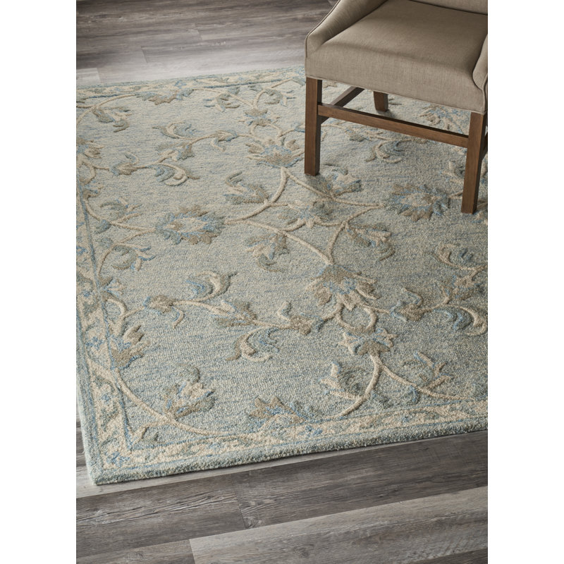 Ophelia & Co. Ramona Floral Handmade Tufted Wool/Cotton Cream Area Rug